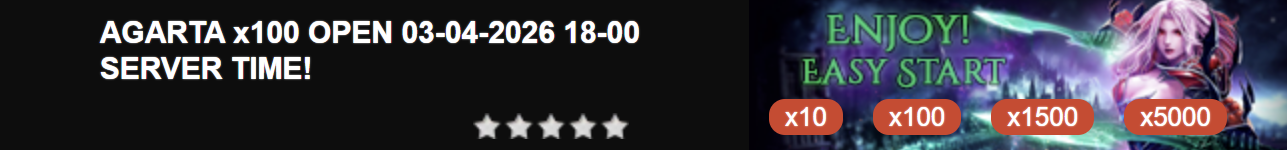 AGARTA x100 OPEN 03-04-2026 18-00 SERVER TIME!